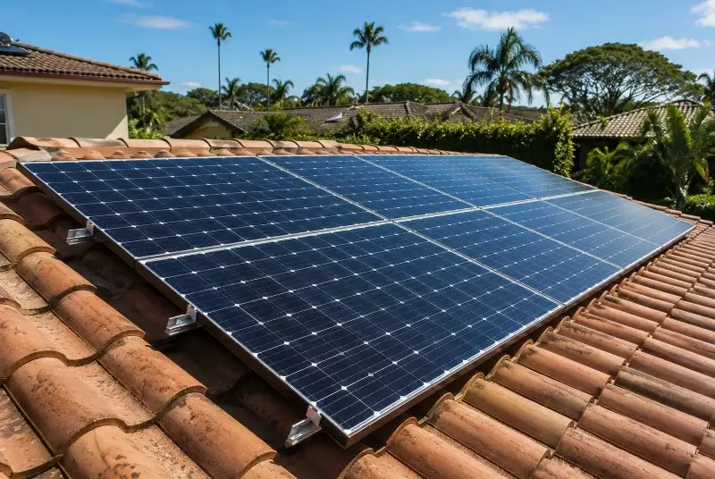 Installation de panneaux solaires au Gua
